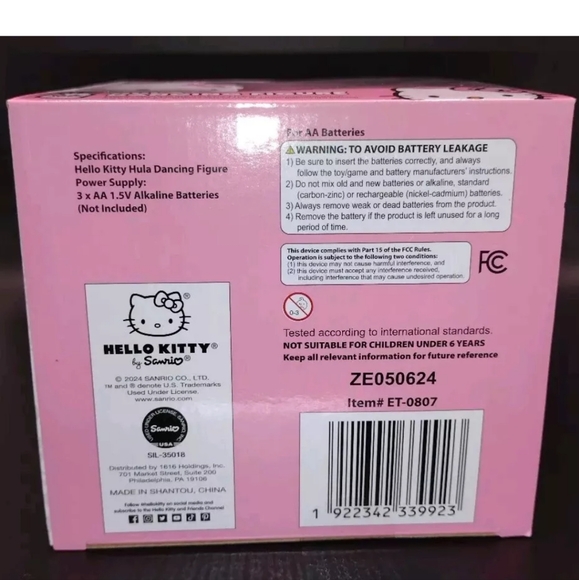 Hello Kitty Hula Dancing Figure Battery Operated Hawaiian Luau NIB - Picture 5 of 6